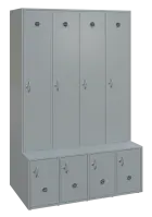 SSB - 180 - 120 šatní skříň s botníkem, 4-dvéřová, 1800x1200x400/600 mm, šedá